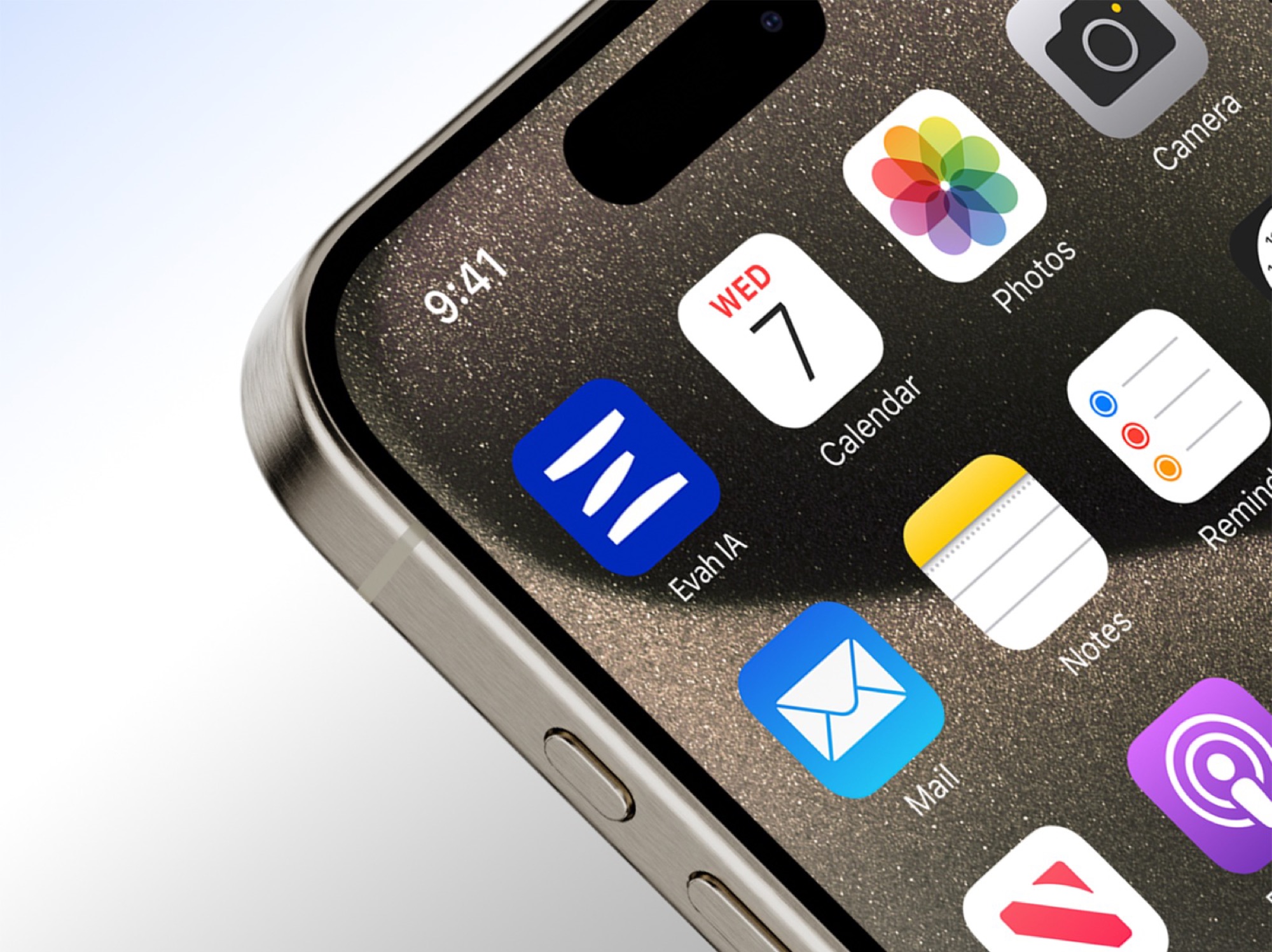 Ícono de la app EVAH en la pantalla de un iPhone