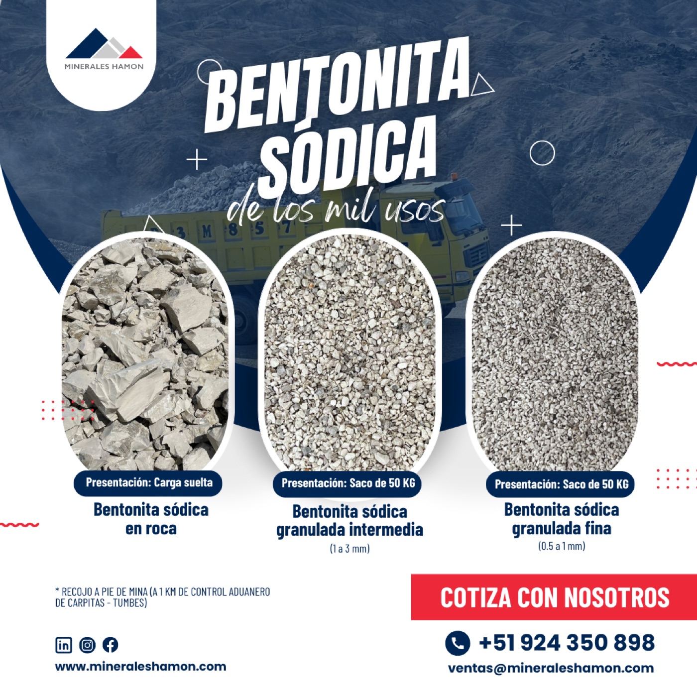 Pieza de redes: bentonita sódica de los mil usos, Minerales Hamón